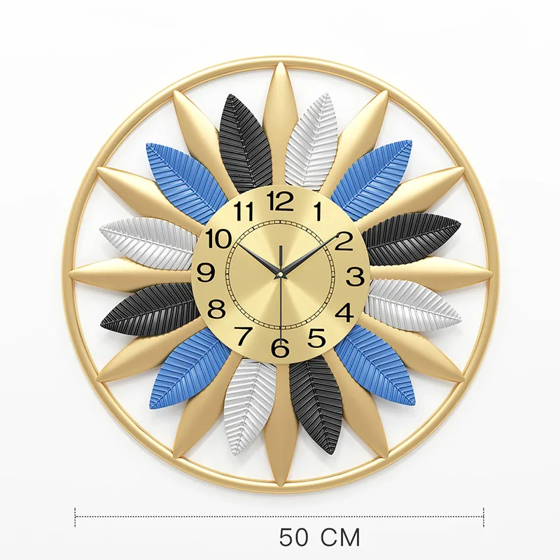 

Creative Fashion Mute wall clock Large Vintage Metal Wall Clock Modern Iron Watch Living Room Decoration Luxurious Home Clocks