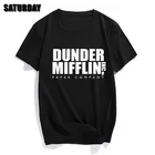 Мужская хлопковая футболка DUNDER MIFFLIN, летняя хлопковая футболка, унисекс