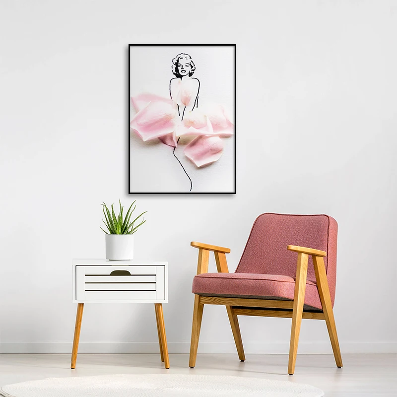 Украшение для дома картина акварель цветок юбка девушка Мэрилин Монро искусство