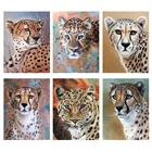 5D алмазная живопись с леопардом сделай сам, вышивка крестиком, полная выкладка, картина Стразы, животное Гепард, мозаика, искусство, Настенный декор