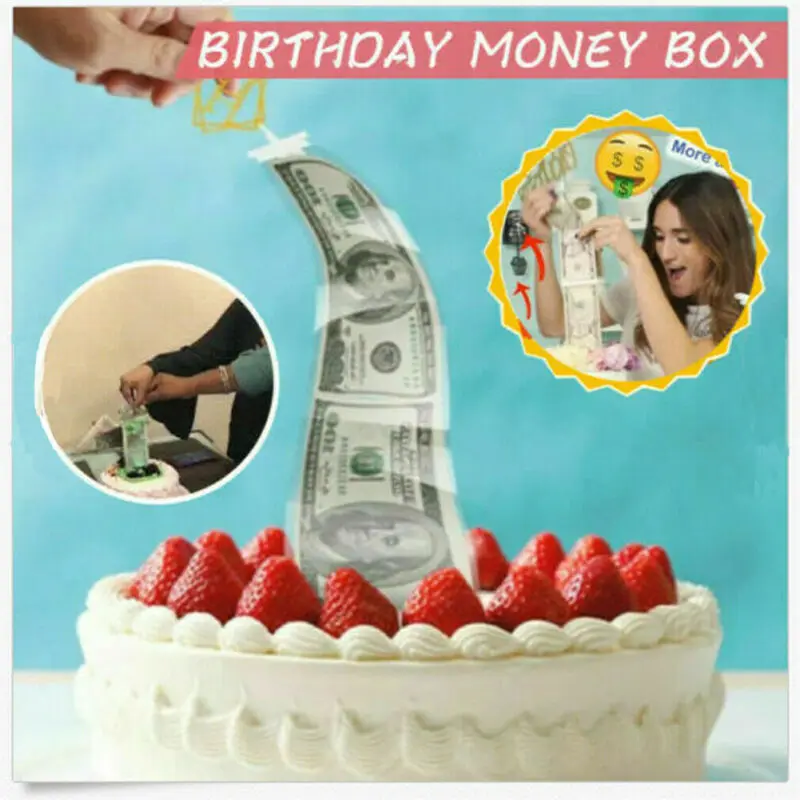 Cake Money Props Funny Toy Box Making Surprise For Birthday ATM Party Prop | Дом и сад