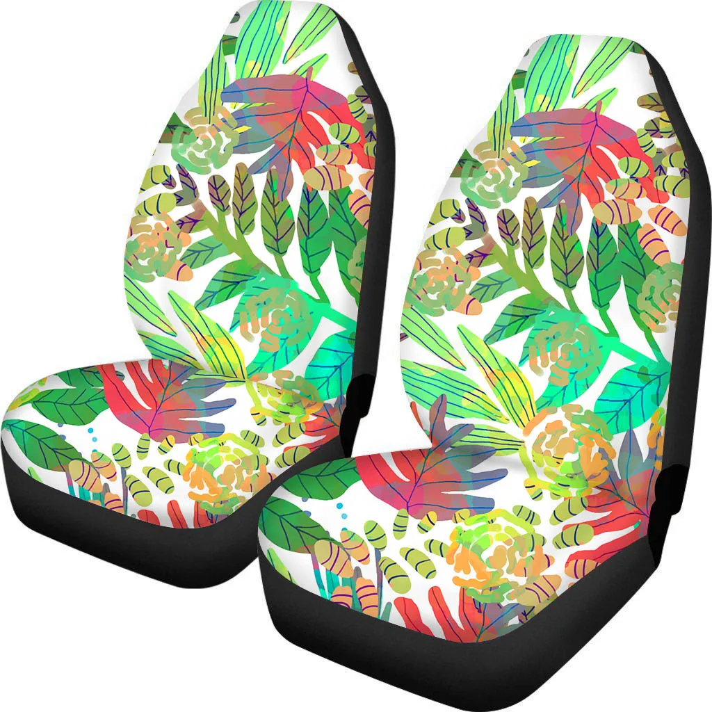 

PinUp Angel Tropical Leaf Printed Easy to Install Vehicle Front Seat Covers Non Slip Car Seat Cushions Washable Auto Decor Hot