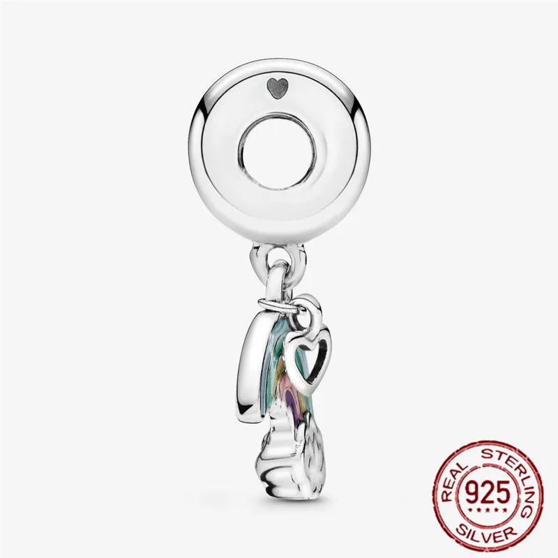 

100% 925 Sterling Silver Positioning Rainbow clouds Dangle Fixed Charm fit Women Pandora Bracelet DIY Jewelry Mother's Day Gift