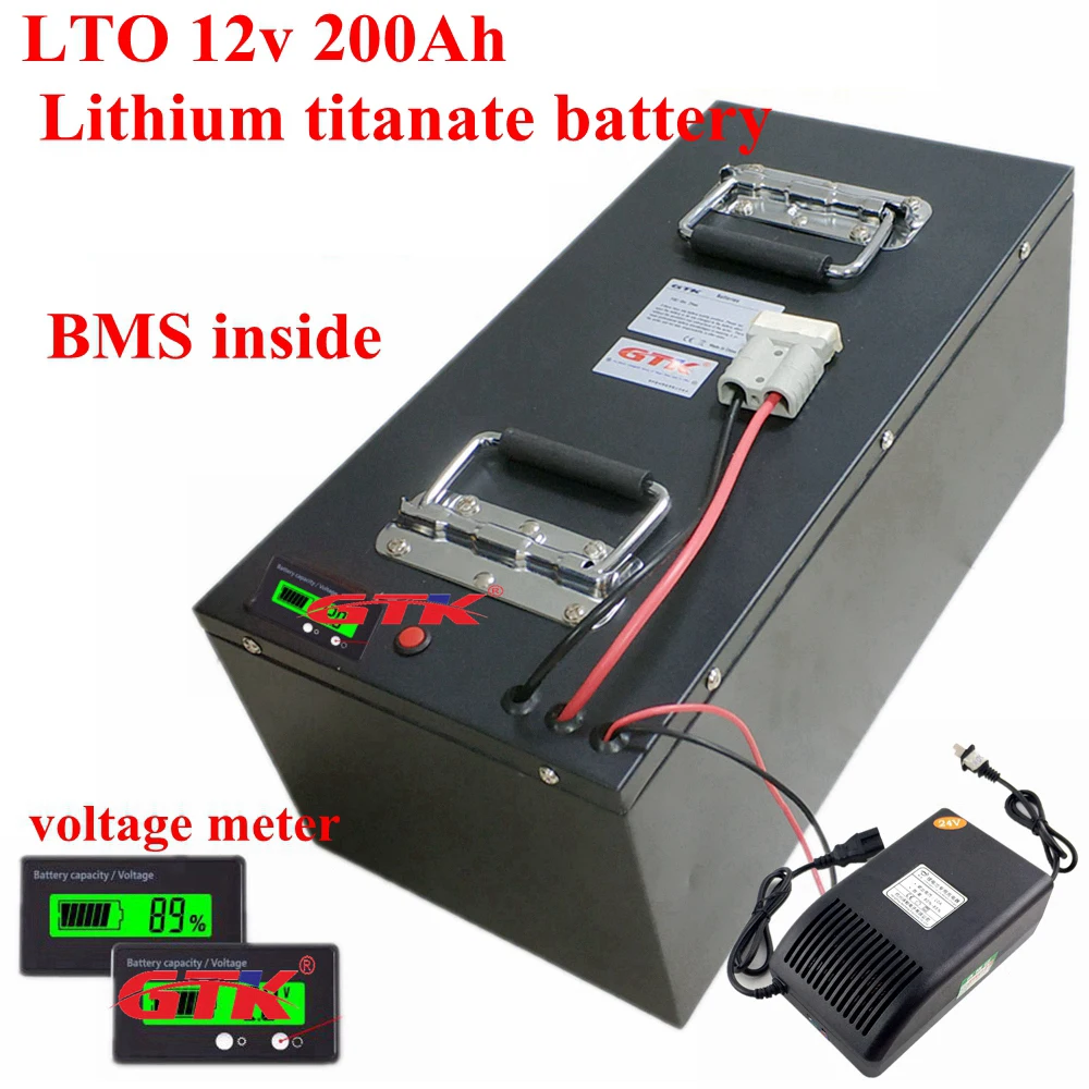 12v 200Ah литиевая аккумулятор лто серые кисточки с 100A BMS для негераторов солнечной