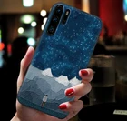 Мягкий чехол-накладка для Huawei P40, P20, P30 Pro, p20Lite, p40Lite, p30Lite, с 3d-тиснением, с изображением звездного неба