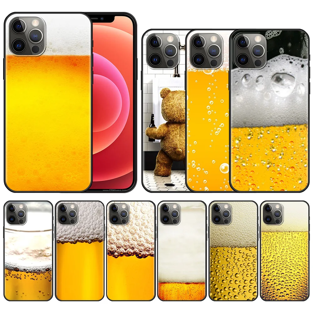 

Summer Beer Phone Case For iPhone 11 13 12 Pro Max XS XR X 8 7 6s 6 Plus 5 5s SE Silicone Cover Black Soft Fundas