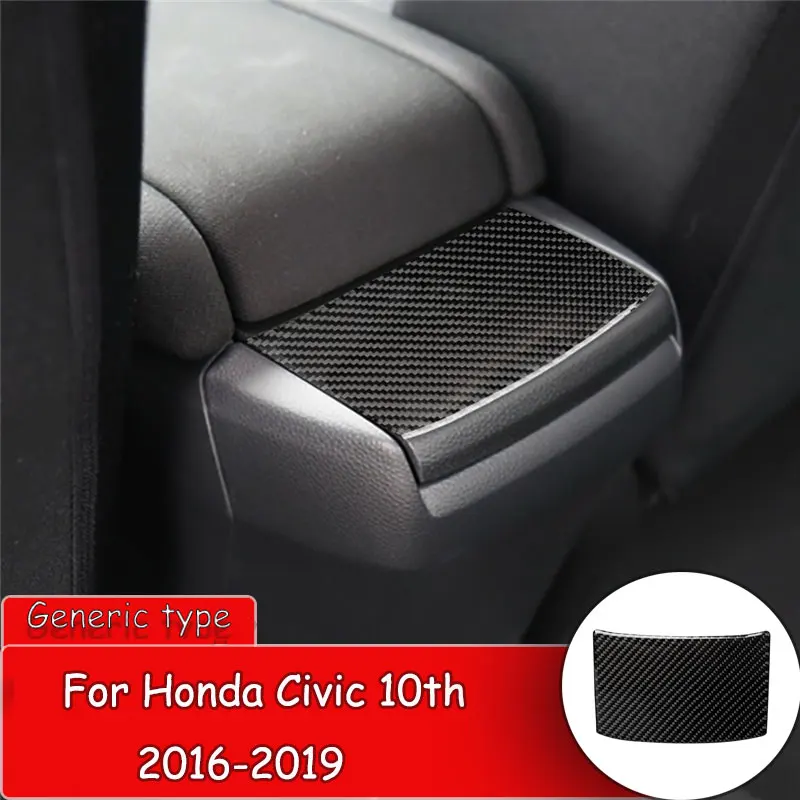 

Car styling Carbon Fiber Sticker for Honda Civic 10th 2016-19 Car Rear Storage Box Protect Cover Sticker Logo protective sticker