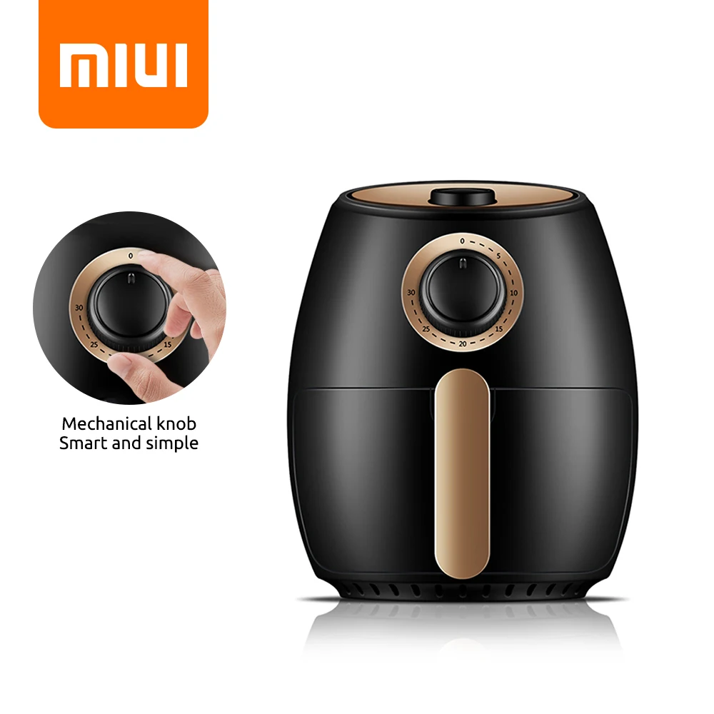 MIUI 2L Фритюрница Миниатюрная умная воздушная механическая ручка + 360° технология