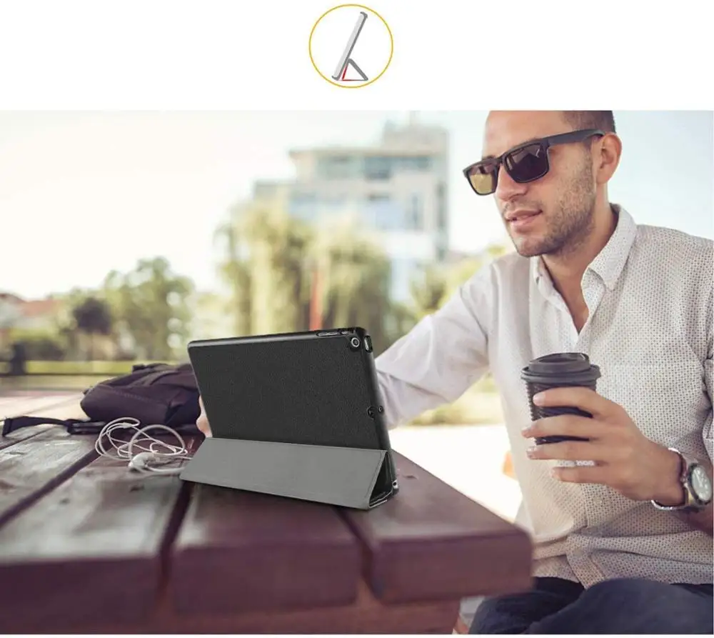 EasyAcc®Смарт чехол из ПУ кожи для iPad Air 1 умный с подставкой автоматический сон