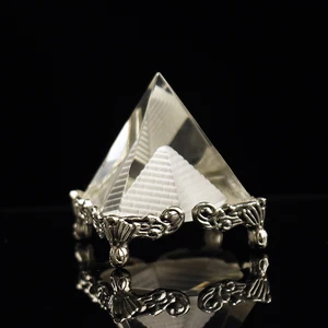 Высокое качество Хрустальное стекло полые пирамиды металлическая основа пресс-папье фэн-шуй фигурка ремесла Декор для дома и офиса
