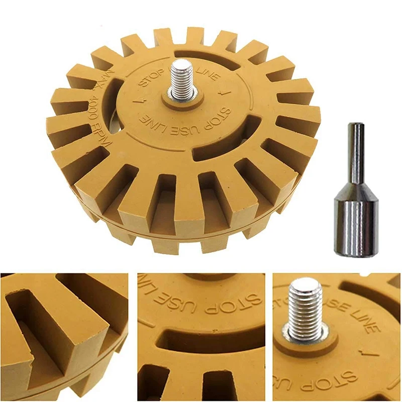 Инструмент для удаления наклеек резиновый ластик колесо с адаптером сверла 4