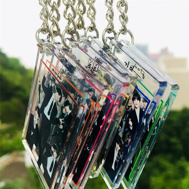 

1 Pcs Kpop Bangtan Boys Acrylic Keychain GroupMaterial Star the Same Fashion Popular Decoration Bag Key Pendant Accessories