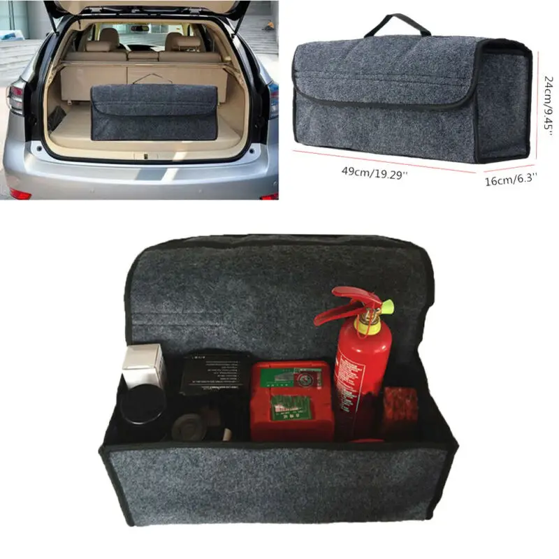 Большой серый Противоскользящий органайзер для багажника автомобиля сумка