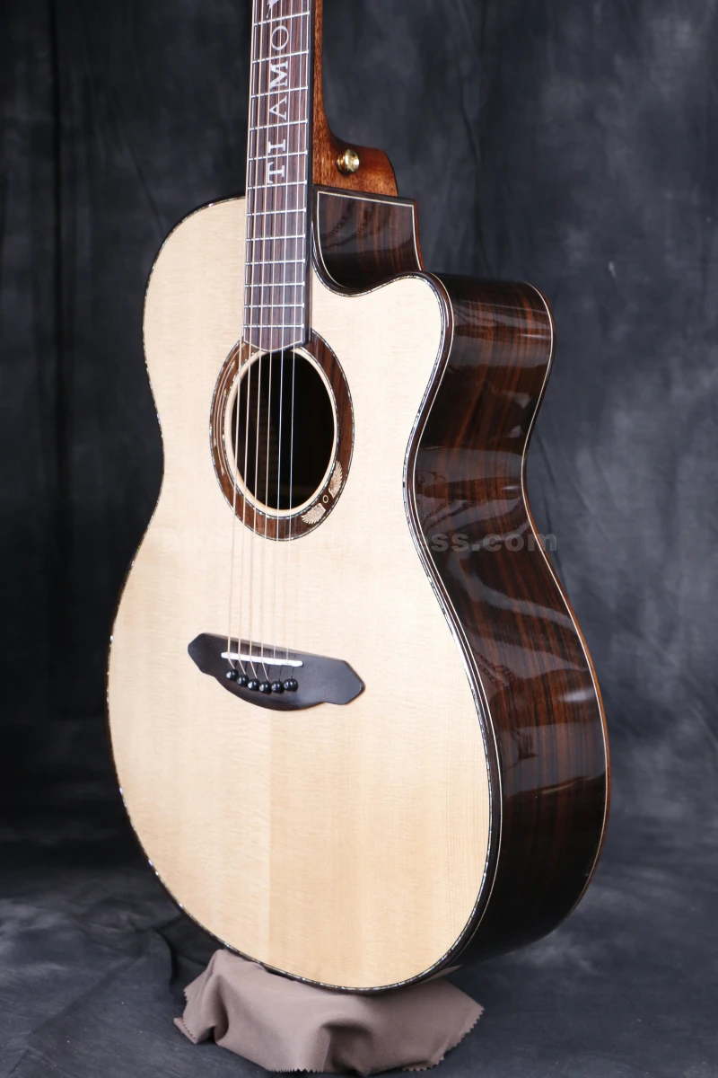 Finlay Tiamo T-A160CE, профессиональная прочная гитара с звукоснимателем, 4" гитара с еловым верхом/ламинированный корпус из палисандра+ жесткий чехол