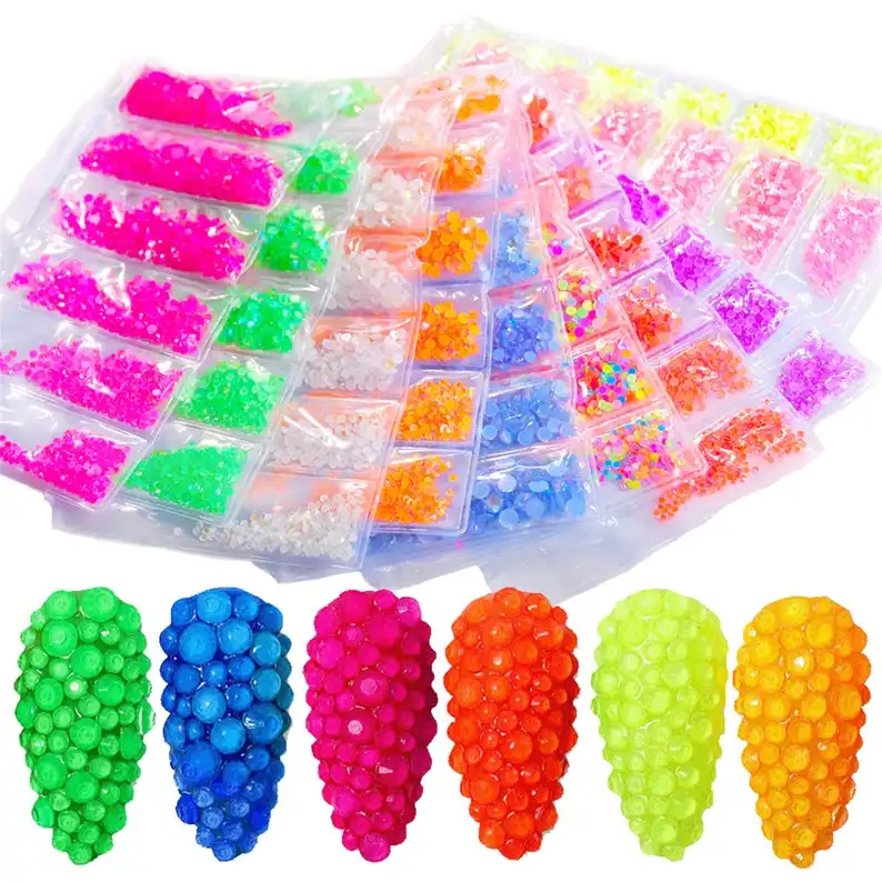 1440 штук светящиеся Стразы неонового цвета флуоресцентные хрустальные стразы с