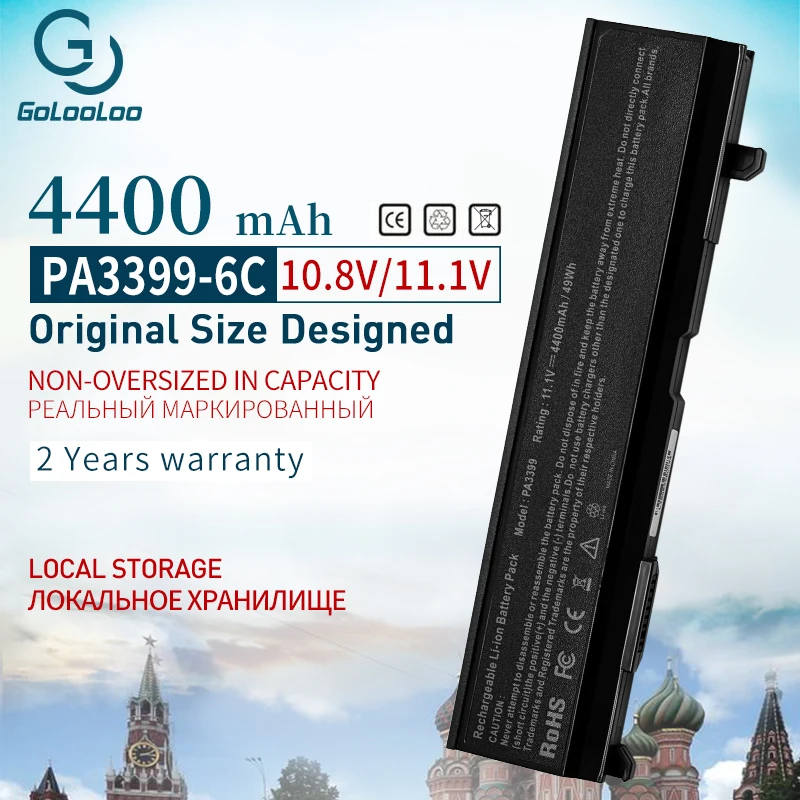 

Golooloo 11.1v 4400 mAh Laptop Battery For Toshiba Satellite M40 A80 PA3399 PA3399U-1BAS PA3399U-2BRS PABAS076 3399