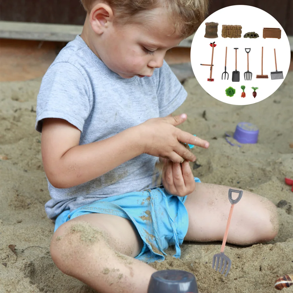 

13Pcs Lifelike Farm Tool Model Ornament Scene Layout Model Sand Table Props