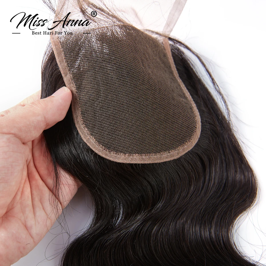 

MissAnna Brazilian Body Wave Hair Weave 3/4 Bundles With Closure Double Weft Virgin Human Hair Bundles With Closure