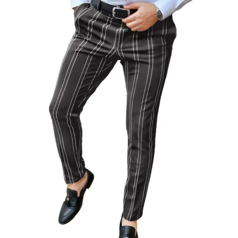

VICABO Men's Clothing Fashion Comfort Slim Striped Trousers Formal Business Work Long Pants Outdoor Pants Men