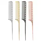 Гребень для волос Serried Finger Design Salon Rat Tail, гребень для волос для мужчин и женщин и мужчин, расческа для укладки, Профессиональная парикмахерская, алюминиевая металлическая расческа