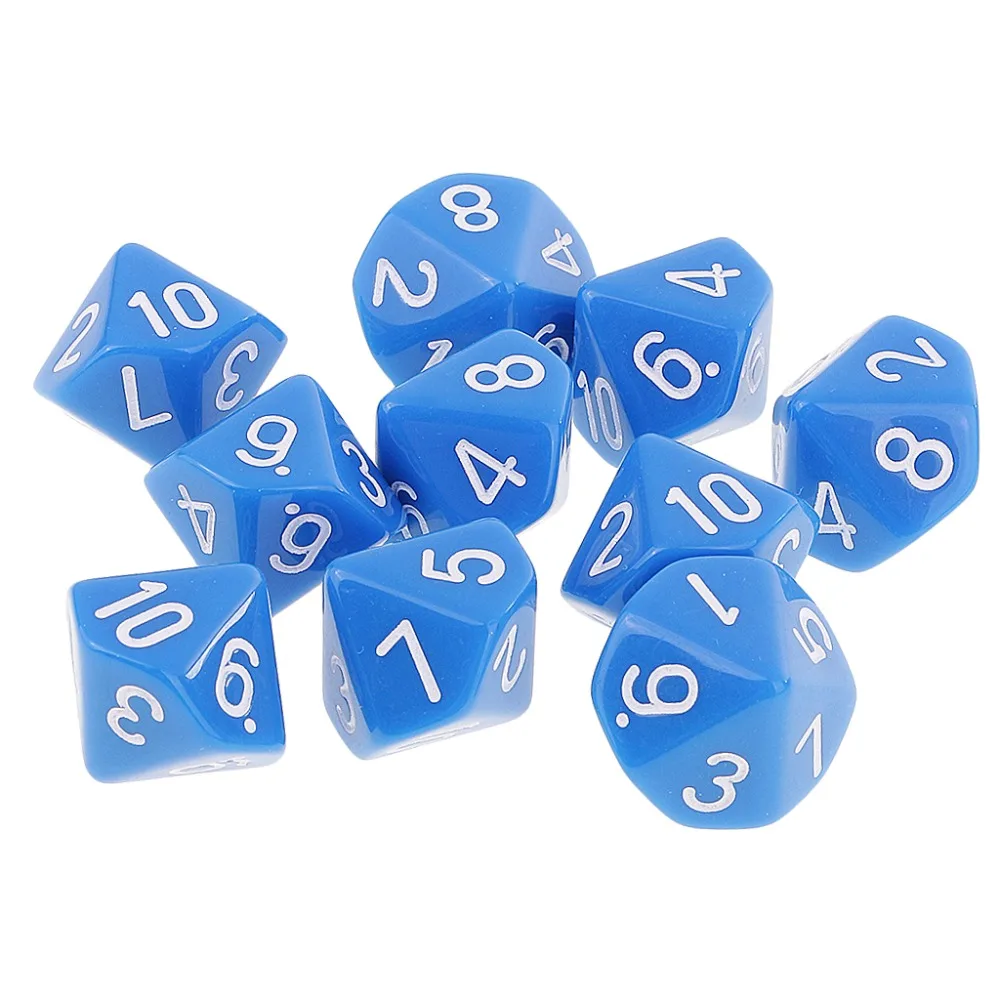 10 шт./компл. D6 D10 игра кубик для настольной игры вечерние азартные игры в кости игра цифровой с разноцветным стороны многогранные кубики