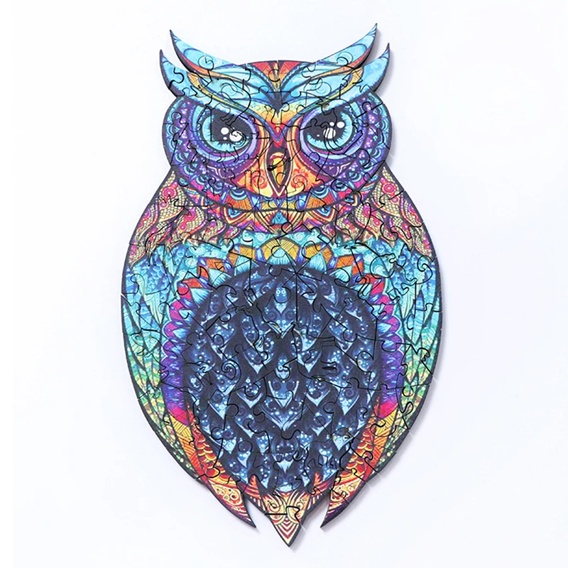 

Owl Jigsaw Puzzles Unique Wooden Animal Mysterious 3D Puzzle Gift Adults Kids Educational Puzzles Fabulous Interactive Puzzle