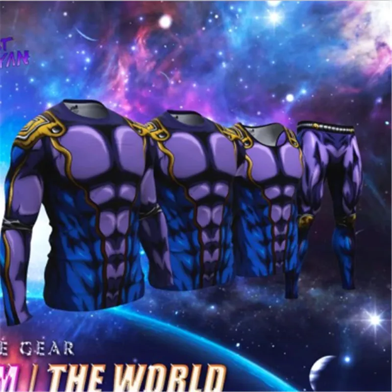 

Harajuku Cosplay Anime 3D T Shirt Men Summer Running Compression Tshirts Quick Dry Soccer Jersey Fitness Tight Sportswear Gym