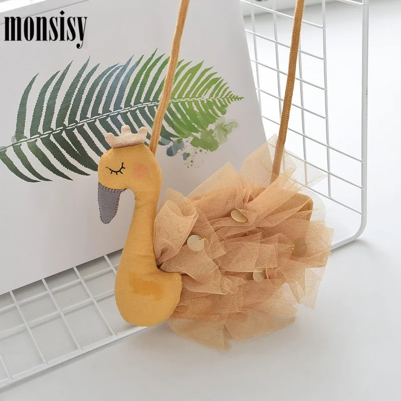 Monsisy новая сумка с лебедем для девочек кошелек и сумочка Детский блестящая