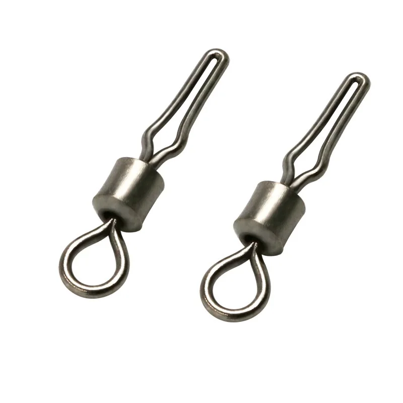 50 шт./лот рыболовный Поворотный соединитель крючка из нержавеющей стали