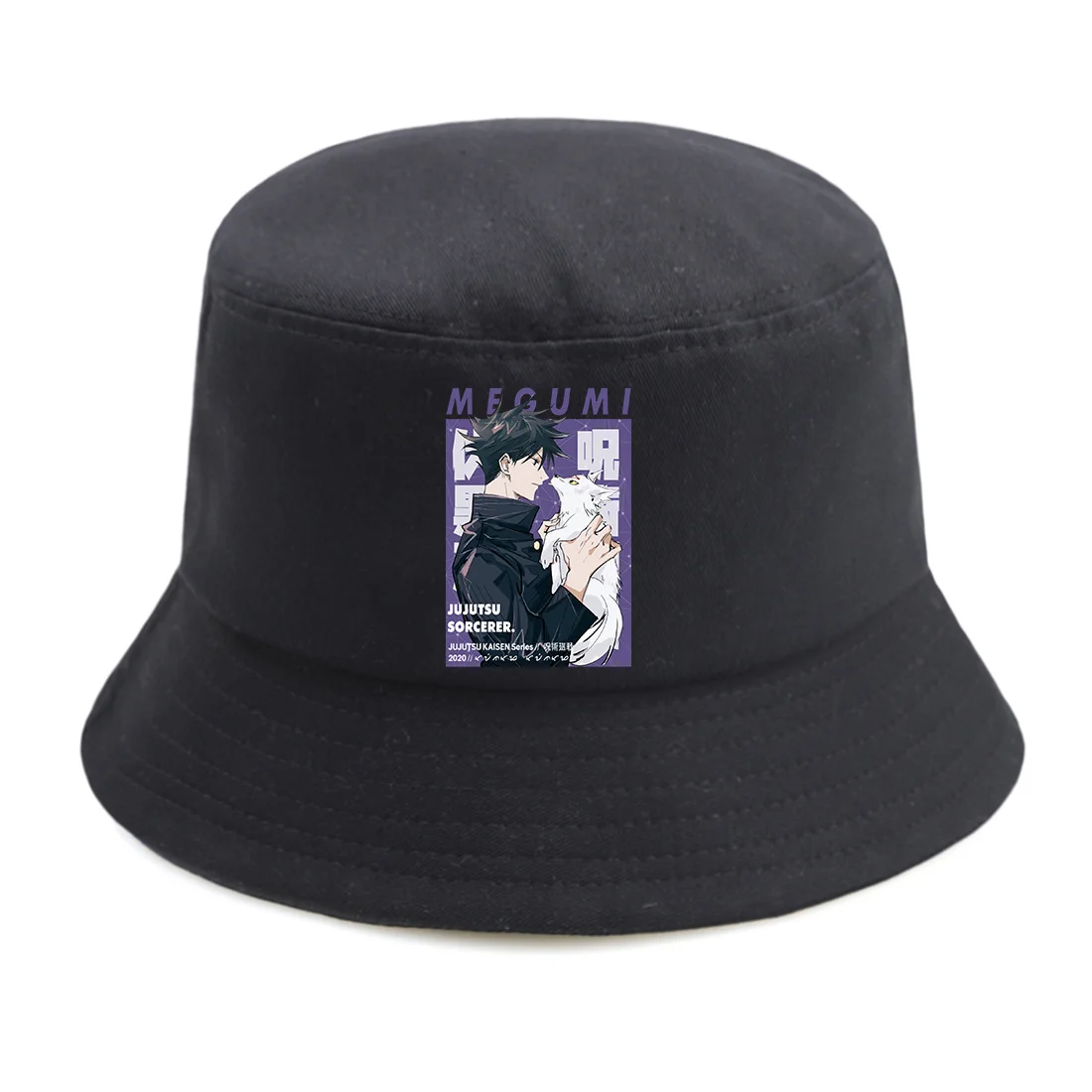 

Панама джутсу Kaisen для мужчин и женщин, комиксы, годжоу Сатору, модная Панама черного цвета, мягкая, одного размера, лето