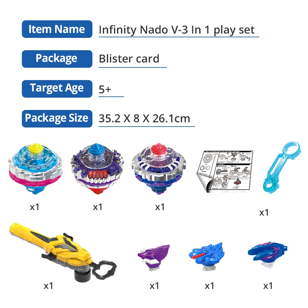 Набор инструментов Infinity Nado 5 дюймов 3 в 1 с магнитным пусковым устройством|Волчки| |