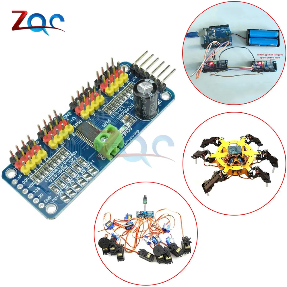 PCA9685 16 канальный 12Bit ШИМ Серводвигатель плата контроллера IIC интерфейс для Arduino