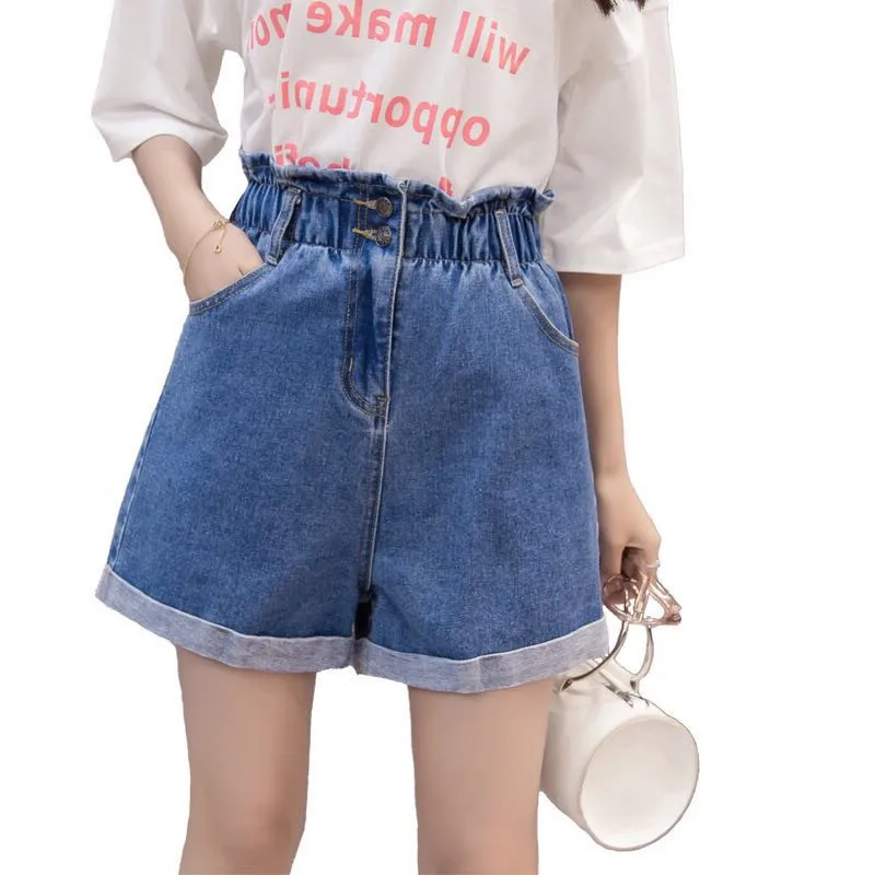 Aummer/джинсовые шорты с эластичной резинкой на талии модные милые широкими