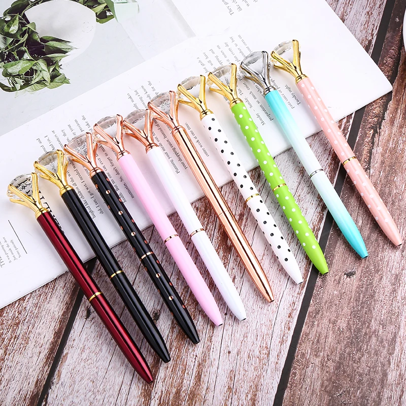 32 цвета металлическая шариковая ручка с бриллиантовым кристаллом логотипом на