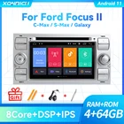 2Din Android 11 автомобильный радиоприемник, мультимедийный плеер для Ford Focus 2, 3, mk2, Mondeo 4 Kuga транзит, подключение  C-MAX, GPS-навигация IPS