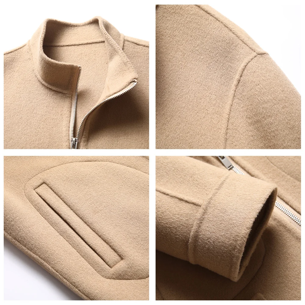 

COODRONY Brand Autumn Winter Soft Warm Wool Coat Men Clothing New Arrival Zipper Turtleneck Jacket Fashion Casual Overcoat C8105
