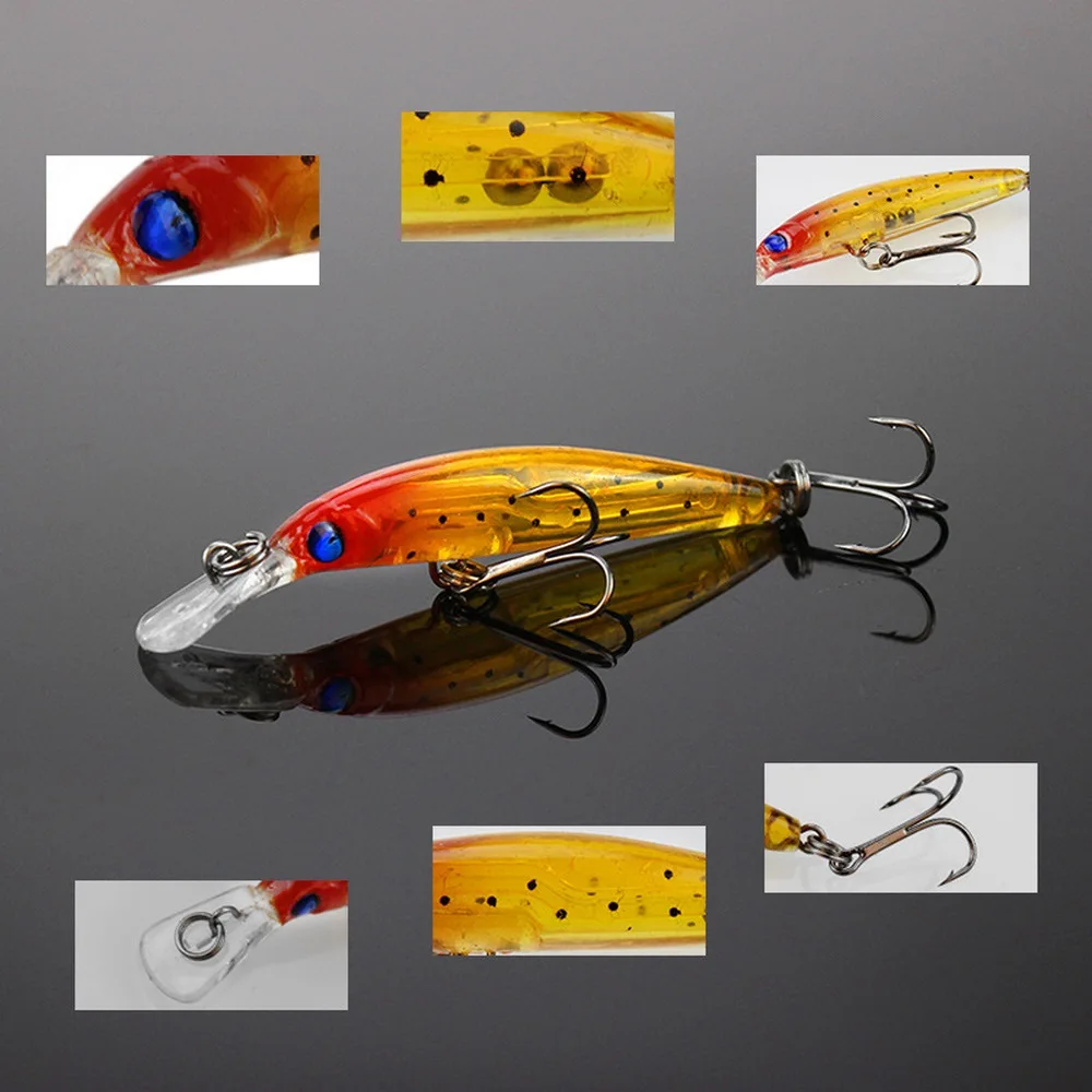 

Minnow Fishing Lures Hard Bait Stickbait 7cm 4g ABS Long Tongue Accessories Jig Head Hooks Sea Tackle Wobbler YE0068
