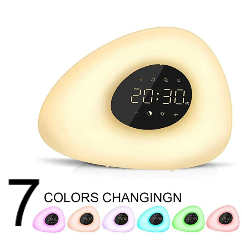 СВЕТОДИОДНЫЙ цветной светильник меняющий цвет будильник умный сенсорный