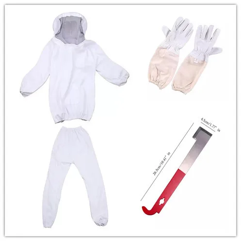 Новые четыре комплекта пчелы-инструменты для хранения новые beekeepers'clothes Белый сплит анти-одежда с пчелками полный комплект анти-одежда с пчелками