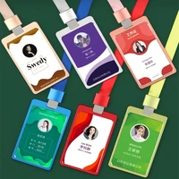 aluminum id badge card holder with detachable neck lanyardstrap for id card working card name tag