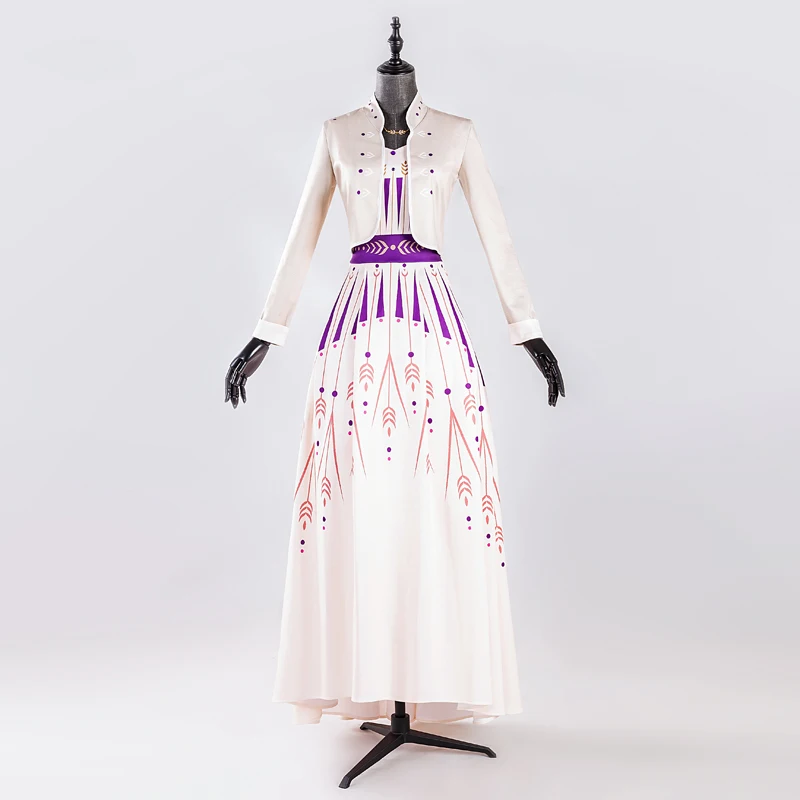 Женский костюм принцессы Анны длинные платья Снежной королевы костюмы на