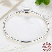bewill luxury original 925 sterling silver fit snake chain bracelet bangle for women authentic charm bracelets jewelry gift