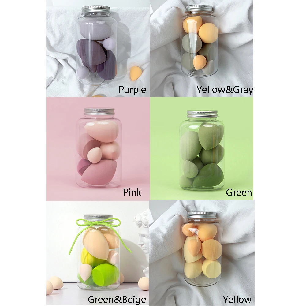 7 шт. многоцветный блендер для макияжа с футляром хранения| |