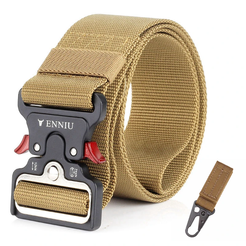 K belt and 1 hook a 5,0 см Широкий нейлоновый тактический ремень мужской военный ремень с пряжкой для улицы высокое качество армейский тренировочный Многофункциональный черный ремень - Цвет: K belt and 1 hook a