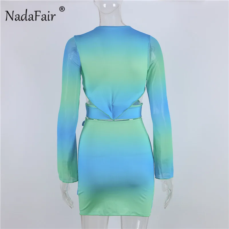 Женское облегающее платье с принтом тай-дай Nadafair летнее пикантное длинным