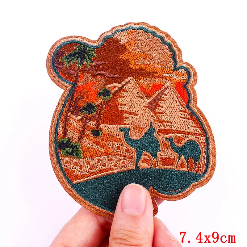 

Outdoor Animal Patches Embroideried Patches For Clothing Adventure Mountain Explorer Iron On Patches For Clothes Stripe Van Gogh