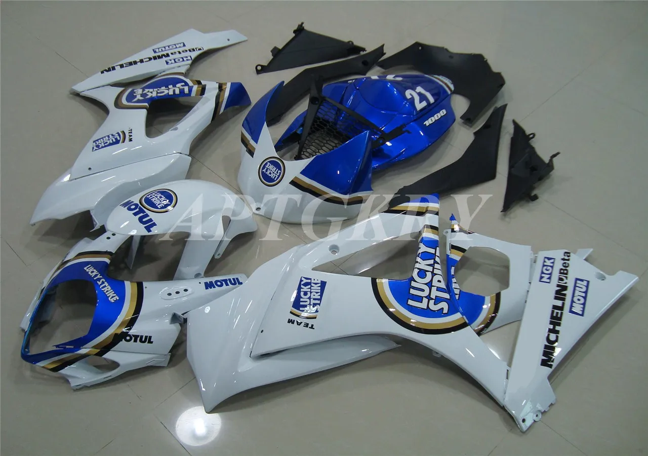 

New ABS Plastic Shell Motorcycle Fairing kit Fit For Suzuki GSXR1000 K7 2007 2008 07 08 GSXR1000 Custom Blue White Cool