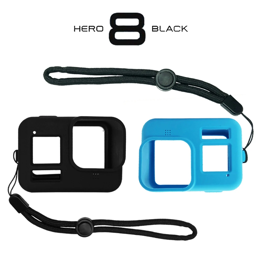

Силиконовый защитный чехол для GoPro Hero 8 Black Sleeve Чехол рамка с ремешком аксессуар для Go pro 8 чехол