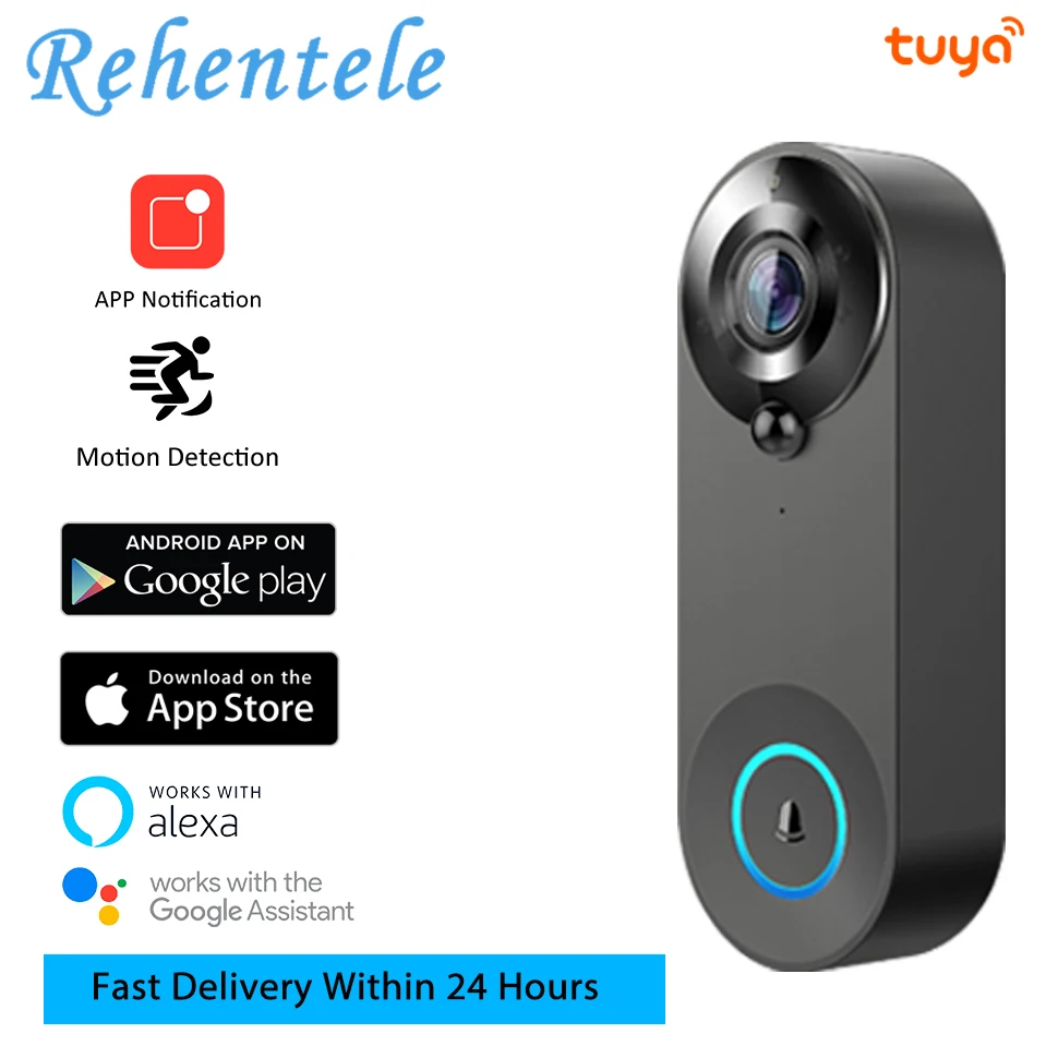 Tuya 1080P Smart Doorbell Ring Bell Smart Home WiFi Wireless Video Intercom Doorbell SmartLife APP Work With Alexa Google Home