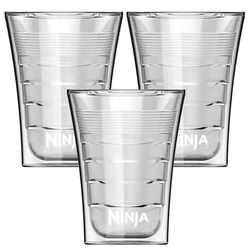 

Ninja 14 Oz, безопасная для микроволновой печи пластиковая двойная Изолированная чашка для кофейника (3 шт.)